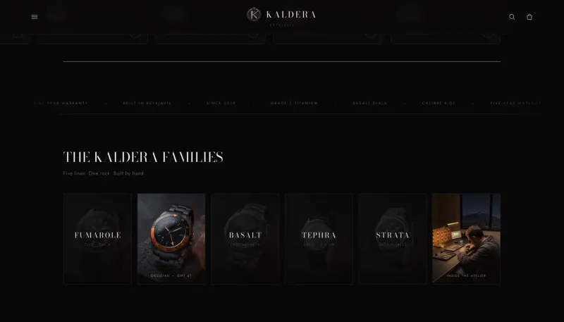 Kaldera Reykjavík — The collection