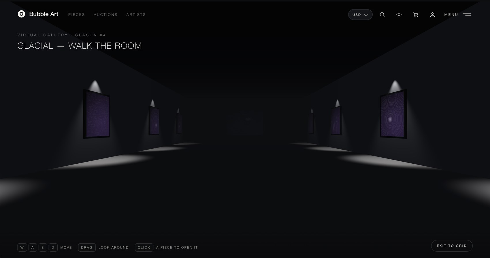 The Bubble Art immersive 3D gallery — Glacial, walk the room