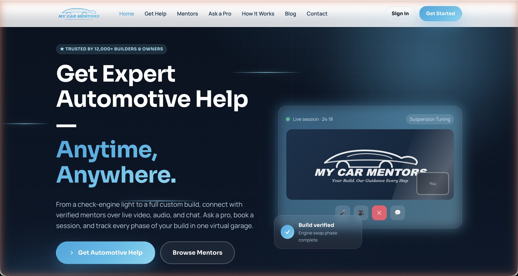 My Car Mentors website